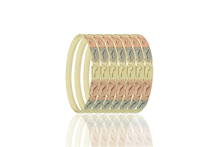 6 mm Numeric Tri color Semanario Punched Bangles